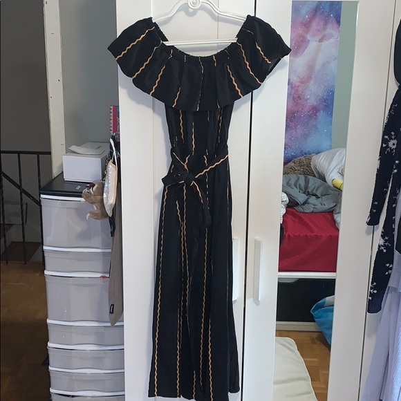 Striped M-Slit Off the Shoulder Maxi Dress F21 - Picture 10 of 11